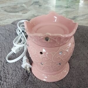 Scentsy Pink Ceramic Electric Warmer with Gem Accents